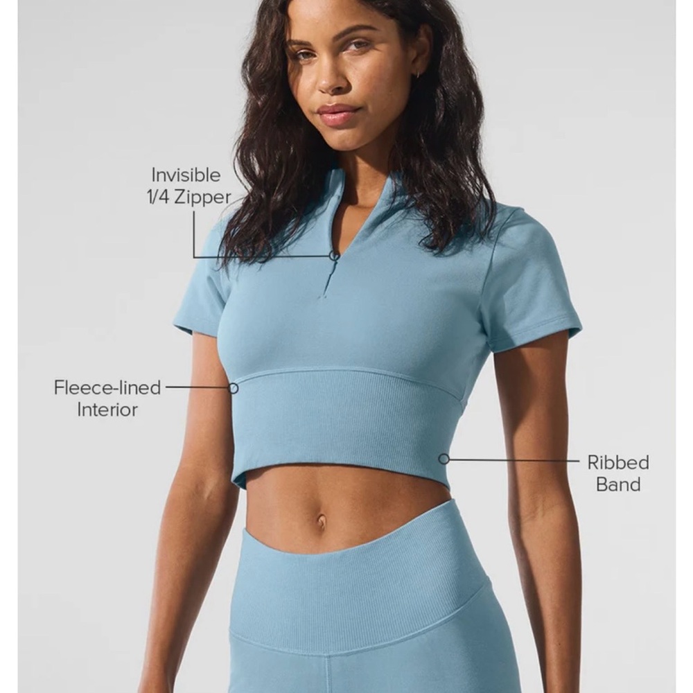ALO Yoga Blue Cropped Top